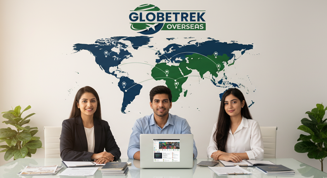 International students studying together